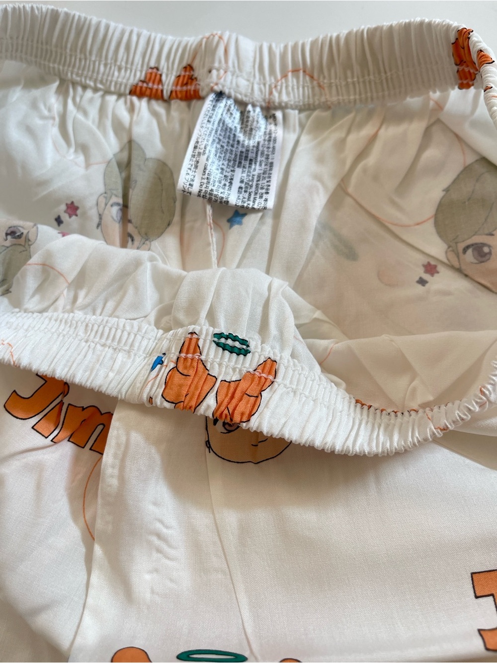 BTS TINYTAN Jimin Pajama set - White with Orange Trim - Picture 7 of 9